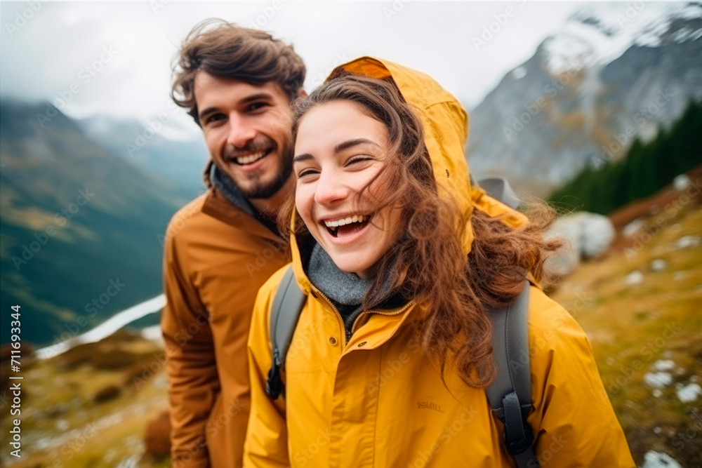 A group of tourists smiles and enjoys the beauty of the mountain in the Alps, creating a vibrant atmosphere of adventure, happiness, and leisure in the alpine landscape
A group of tourists smiles and enjoys the beauty of the mountain in the Alps, creating a vibrant atmosphere of adventure, happiness, and leisure in the alpine landscape