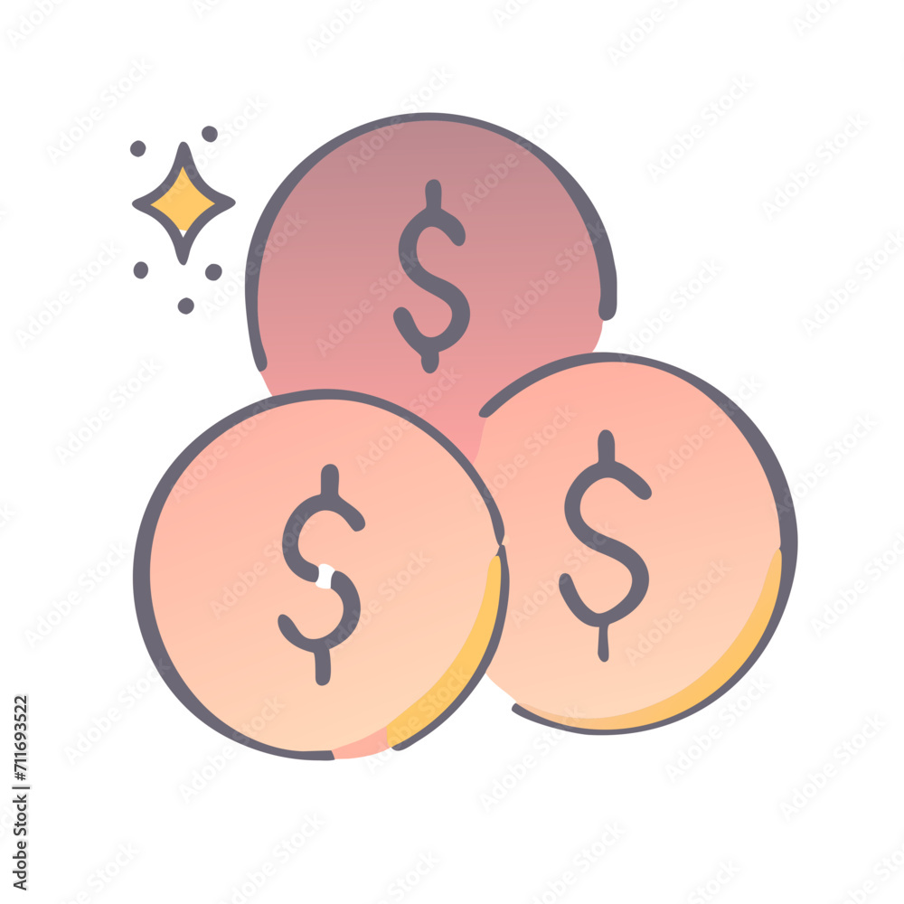 gold coins and dollar bill pack. Big winning banner or jackpot. gold coins and dollar bill pack. Big winning banner or jackpot.