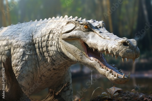 Leucistic crocodile from Sundarban  largest halophytic Delta.