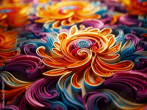 Swirling Symphony of Colorful Abstract Patterns created with Generative AI technology