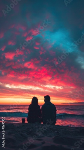 silhouette of couple at sunset,couple in love