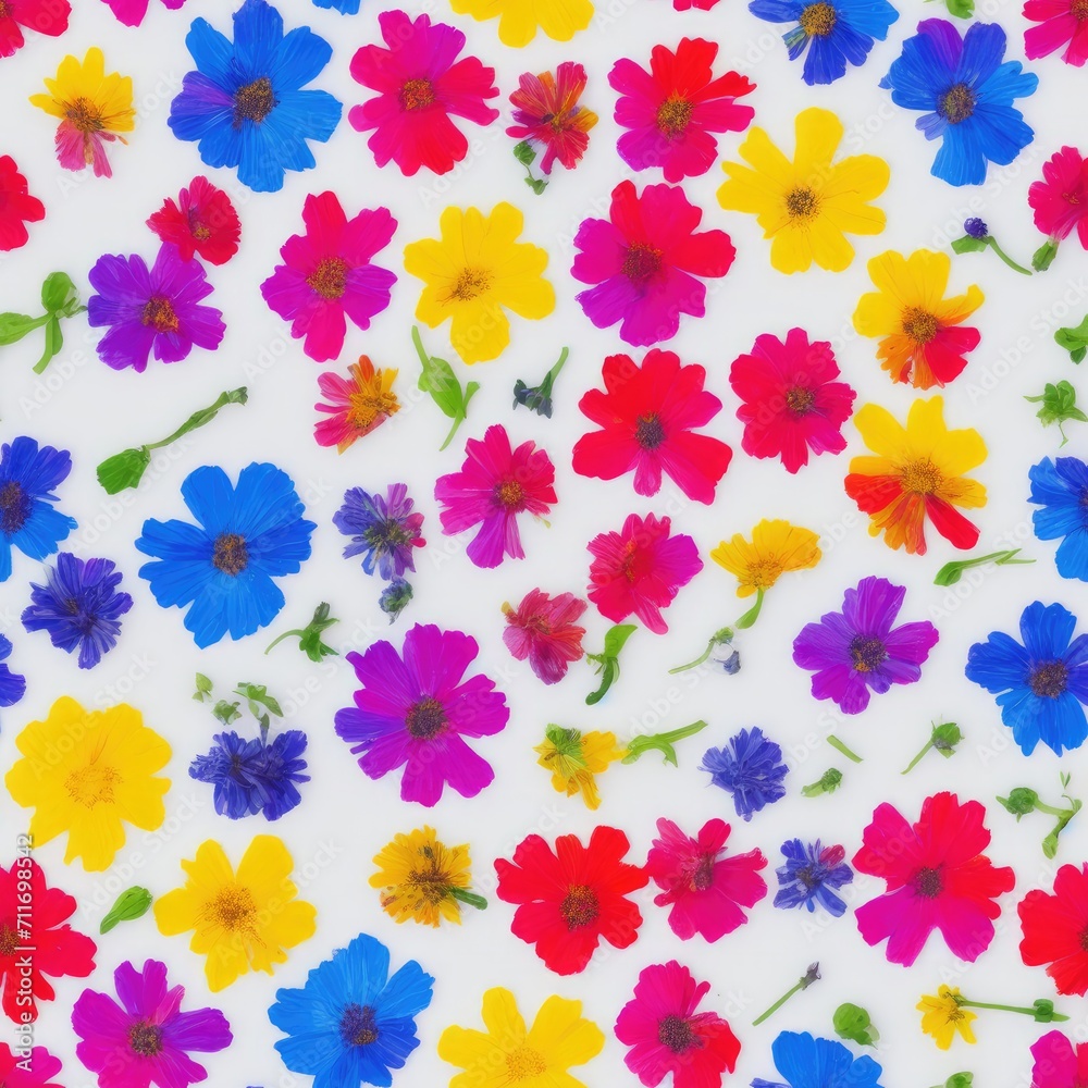 Acrylic flowers. Abstract seamless pattern. AI generated. Acrylic flowers. Abstract seamless pattern. AI generated.