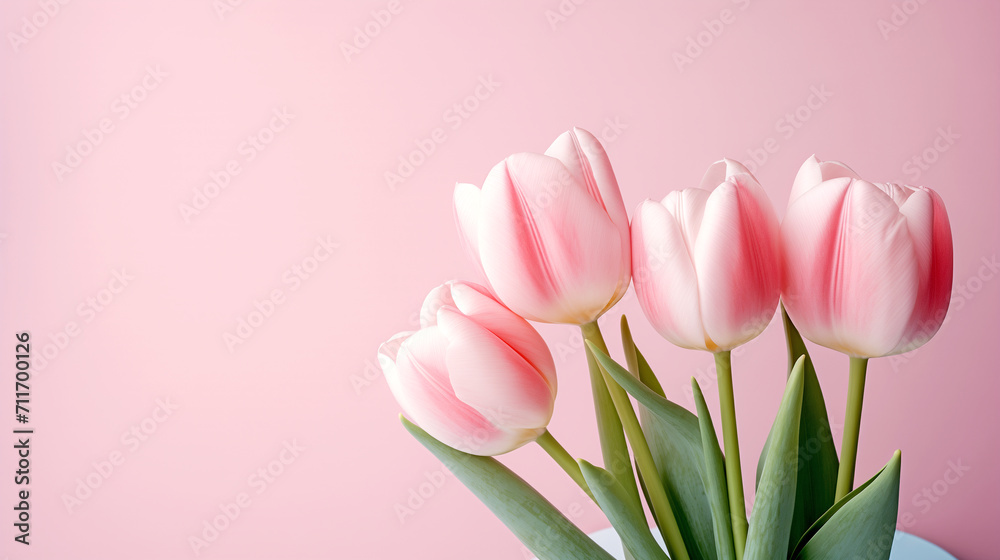 Obraz premium Bouquet of Delicate Pink Tulips 