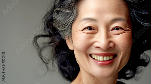 Portrait of a Happy Mature Japanese Woman 