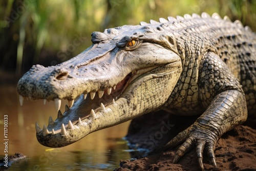 Largest crocodile: Saltwater crocodile. © darshika
