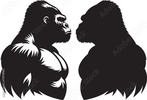 Gorilla silhouette vector illustration on a white background
