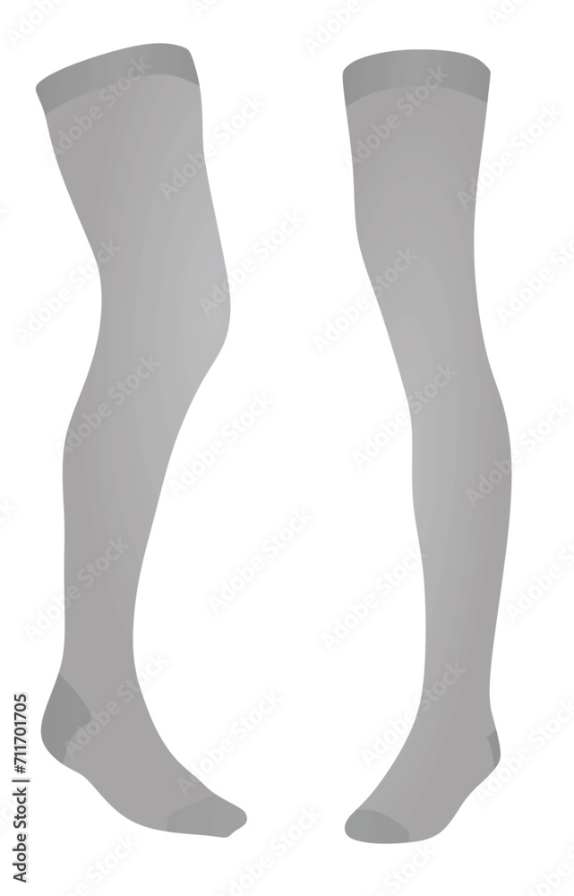 Grey long socks. vector illustration Grey long socks. vector illustration