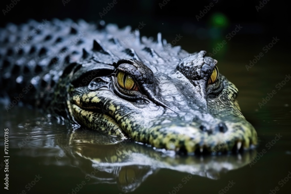 Fototapeta premium Crocodile Farm in Thailand Zoo showcases fierce amphibian.