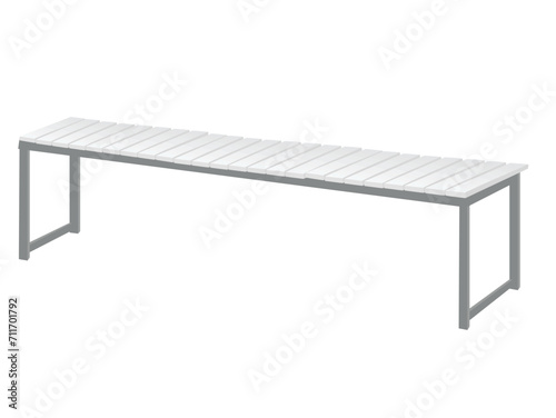 Wooden outdoor bench. vector illustration