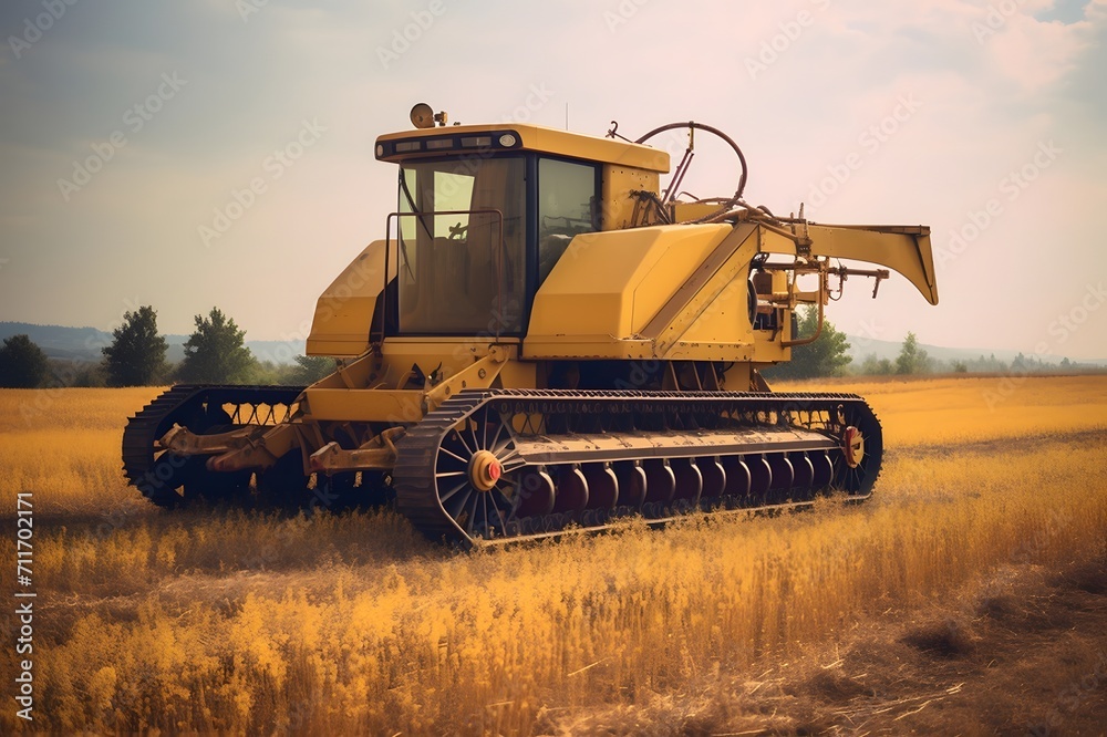 Fototapeta premium Agricultural machinery on the field