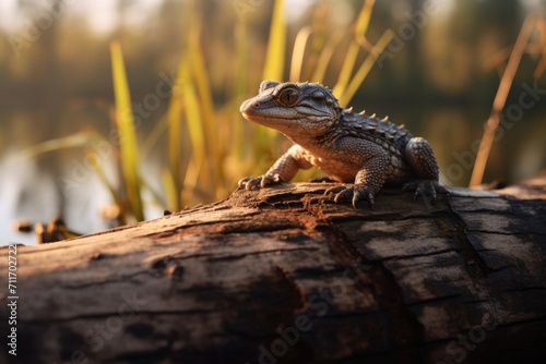 Baby alligator resting in Everglades National Park. © darshika