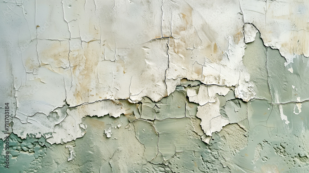 Peeling paint on the wall. Grunge texture, old rough cracked stone. Pattern, textured surface.	