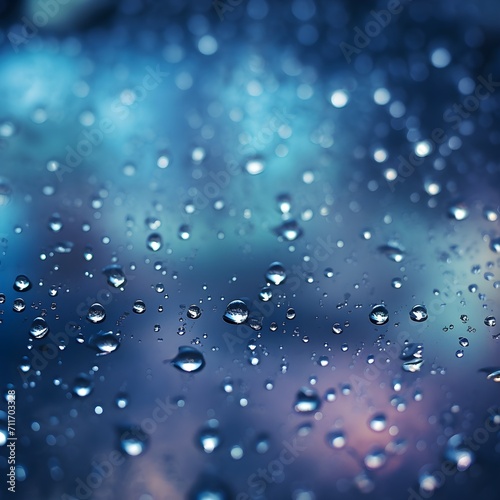 Raindrops on glass with bokeh background