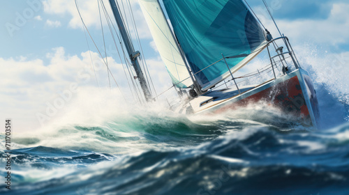 Wave Chaser: The Thrill of Luxury Sailing A Sailboat in open water