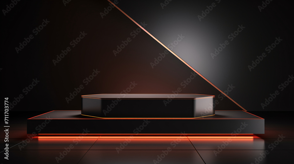 Geometric podium mockup illustration. Geometric podium mockup illustration.