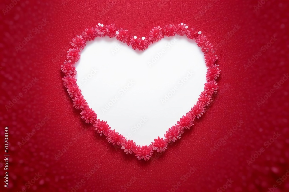 red heart on a red background valentines day. Love - Surprise - Heart - Birthday. Present, gift. Generated AI