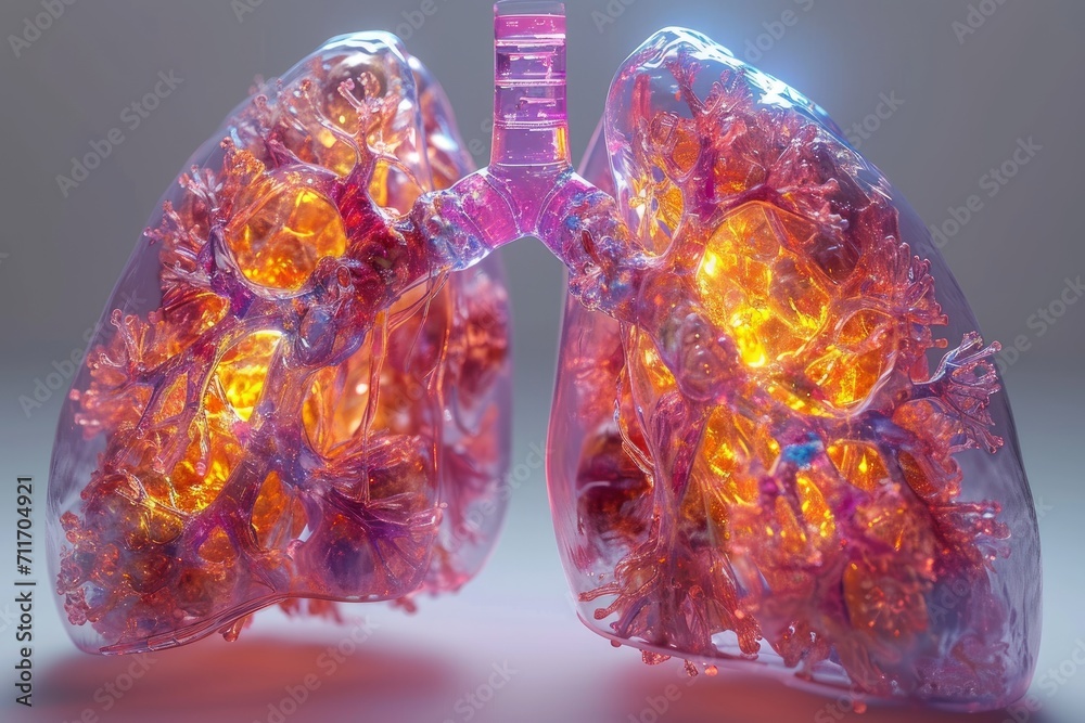 3d model of human lungs on white background Stock Illustration | Adobe ...