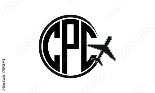 CPC three initial letter circle tour & travel agency logo design vector template. hajj Umrah agency, abstract, wordmark, business, monogram, minimalist, brand, company, flat, tourism agency, tourist