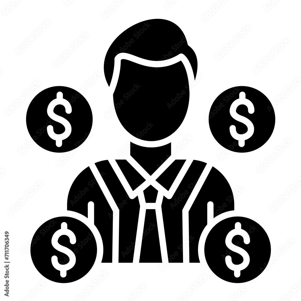 Finance Officer icon vector image. Can be used for Business & Economy. Finance Officer icon vector image. Can be used for Business & Economy.
