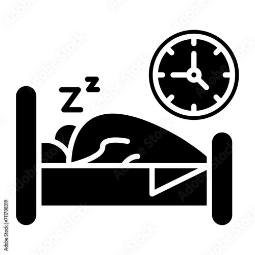 Bed Time icon vector image. Can be used for Time and Date.