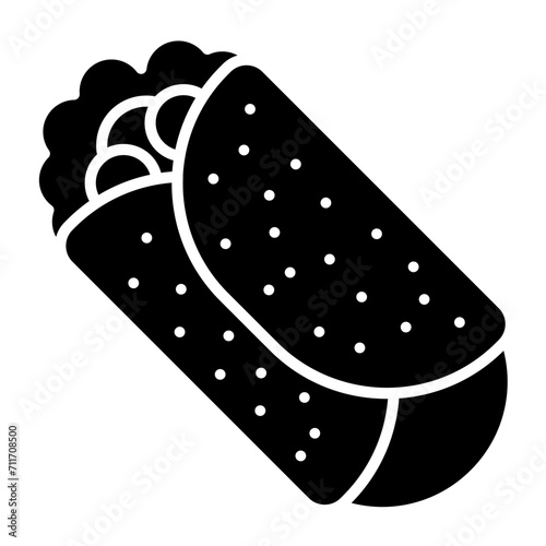 Burrito icon vector image. Can be used for Food Delivery. photo