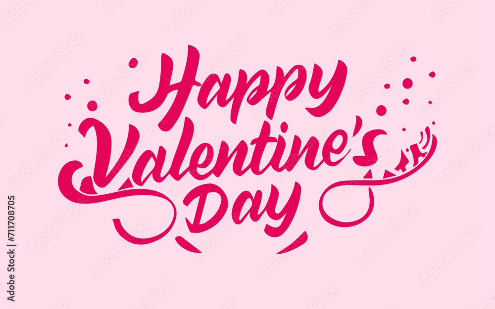 Happy Valentines Day lettering calligraphy. Vector illustration. Valentines day illustrations and typography elements