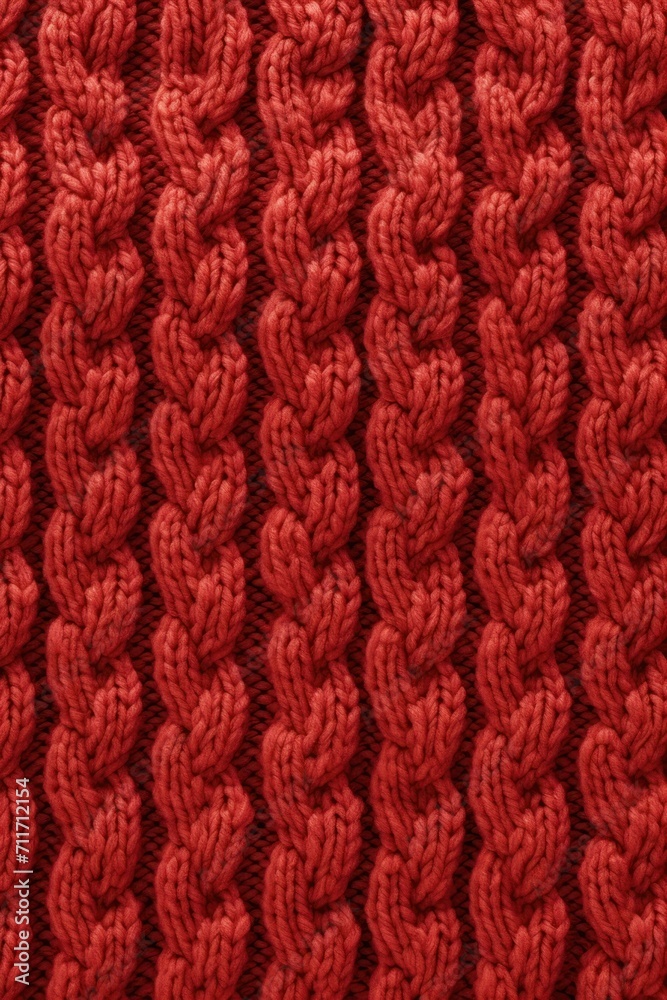 Cozy and comforting seamless pattern featuring a warm and inviting knit sweater texture in a soft vermilion color