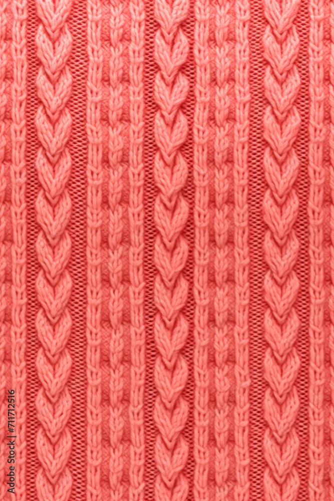 Cozy and comforting seamless pattern featuring a warm and inviting knit sweater texture in a soft coral color