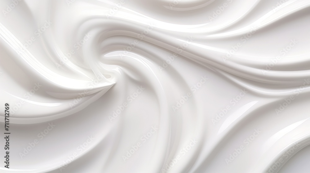Fototapeta premium White cream texture for applying the face skin and body on background. white lotion for advertising Beauty skin care products. advertisement cream, milk, cheese, yogurt