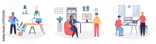 Colleagues vector illustration. Sharing regular reports and updates with colleagues ensures transparency and facilitates informed decision making Colleagues working in group setting can combine