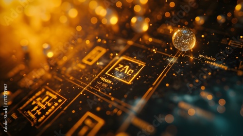 High-Tech Periodic Table of Elements on a Circuit Board