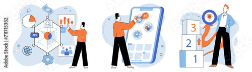 Business objectives. Vector illustration. Business objectives serve as roadmap for strategic decision-making Developing clear business objectives is essential for success The objective business