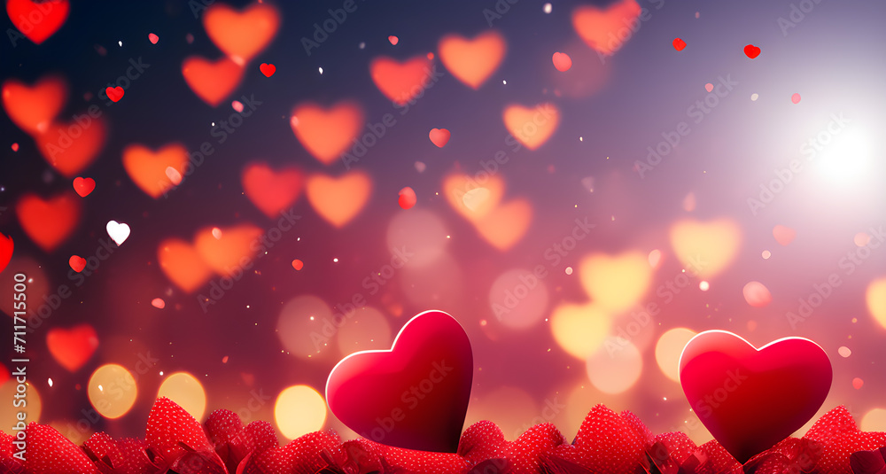 Abstract panorama background with red hearts and the notion of love for Valentine's Day
Abstract panorama background with red hearts and the notion of love for Valentine's Day