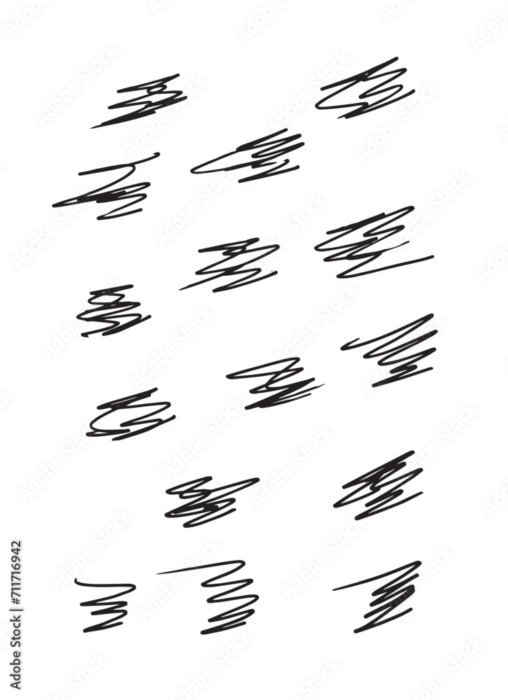 Marker Scribbles Set. Drawing and sketching concept vector - obrazy, fototapety, plakaty 