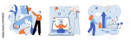 Decision vector illustration. Well informed decisions are instrumental in achieving successful outcomes in business Consensus and agreement form foundation for effective judgment in decision making