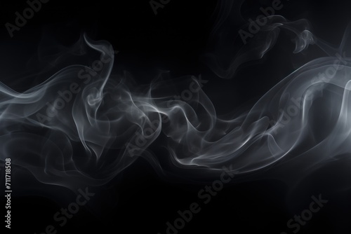Empty dark background with black smoke