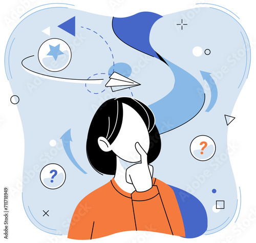 Decision vector illustration. Intelligence and strategic thinking are essential for making smart business decisions Success is often result well thought out decisions and effective strategies