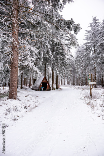 Kleine Winterwanderung im verschneiten Thüringer Wald bei Floh-Seligenthal - Thüringen - Deutschland photo