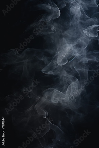 Empty dark background with charcoal smoke