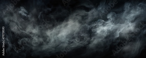 Empty dark background with charcoal smoke