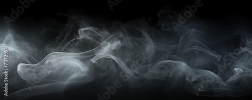 Empty dark background with gray smoke