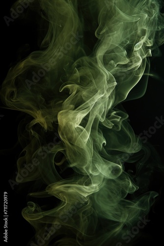 Empty dark background with khaki smoke © Michael