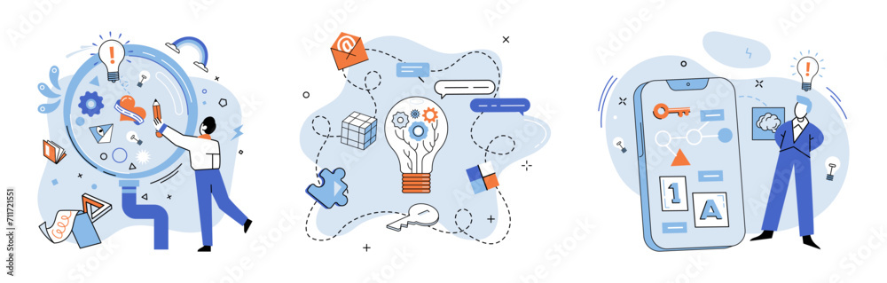 Startup idea. Vector illustration. A well-crafted plis essential for startup ideto thrive It serves as roadmap, outlining strategies and actions needed to achieve success Successful execution startup - obrazy, fototapety, plakaty 