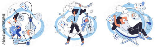 Artistic imagination vector illustration. A leap imagination, propelled by passion, turns mundane into canvas for artistic expression Art and craft, held in hands imaginative minds, sculpt narratives