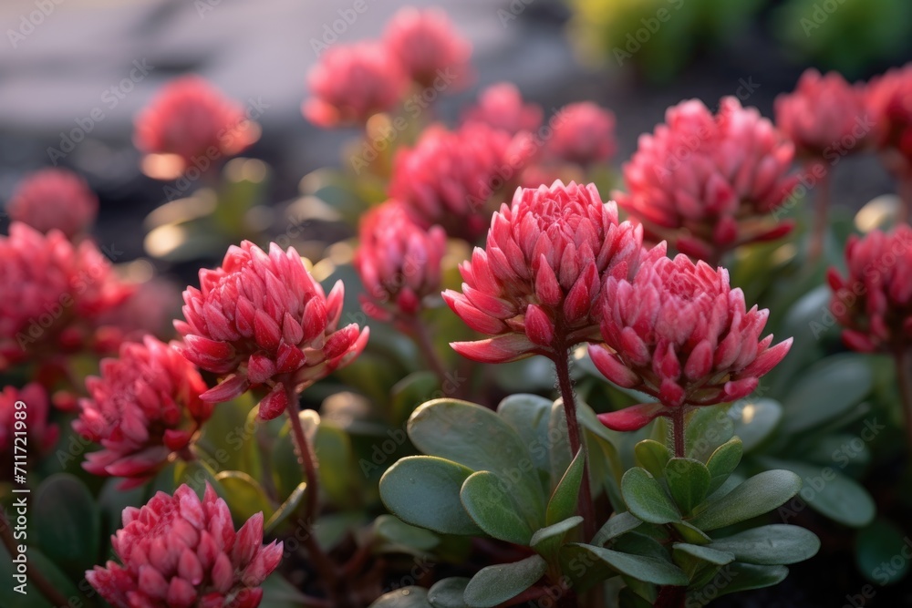 A bunch of pink flowers in a field. Pink clover flowers on a field A bunch of pink flowers in a field. Pink clover flowers on a field