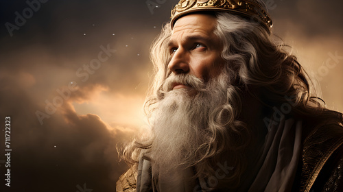 Old and wise David, king of Israel.  Old testament character from the bible, David. photo