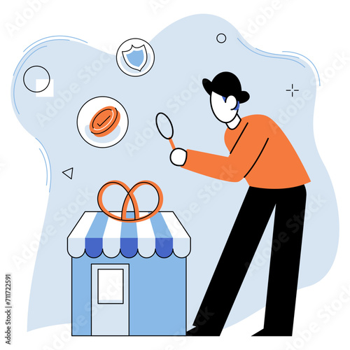 Small business. Vector illustration. Commerce serves as backbone economy, facilitating trade and business transactions Commercial enterprises, regardless size, contribute to overall economic landscape