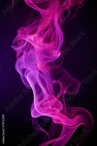 Empty dark background with magenta smoke