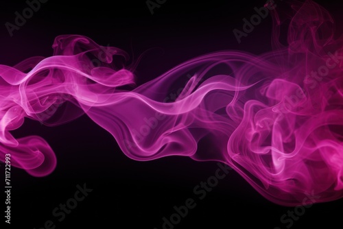 Empty dark background with magenta smoke