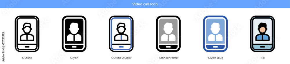 Video call Icon Set Video call Icon Set